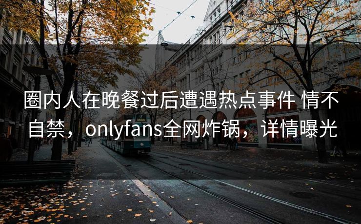 圈内人在晚餐过后遭遇热点事件 情不自禁，onlyfans全网炸锅，详情曝光